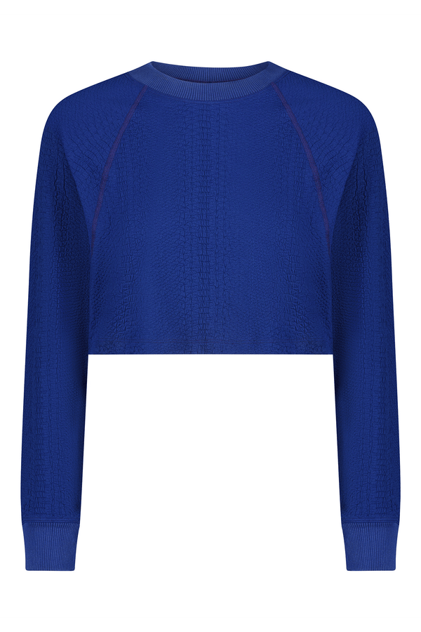 Textured Blue Sport Pullover