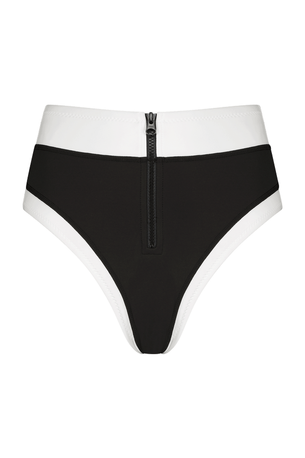 Black and White High Waisted Bikini Bottom