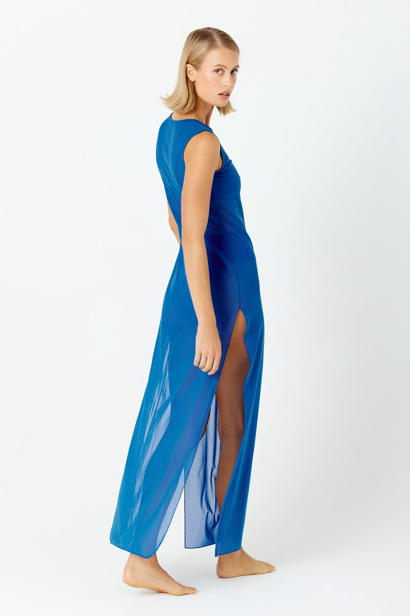 Terri Swim Cover Up Dress in Cobalt Blue