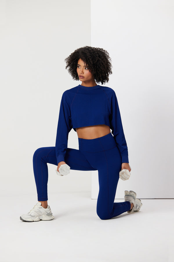 Textured Blue Sport Pullover