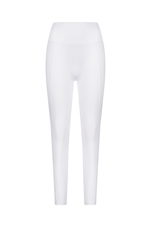 Textured White Sports Legging