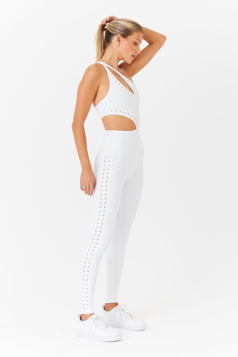 Cassie Sport Jumpsuit in White