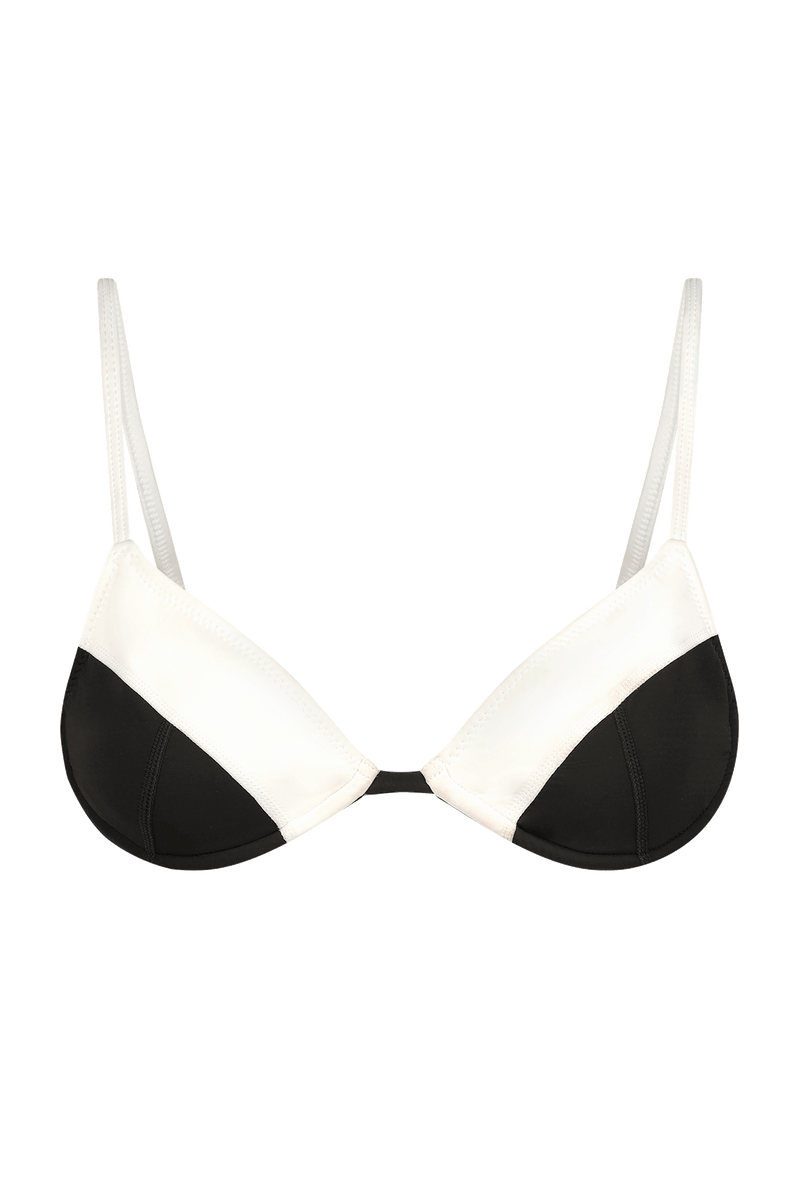 Black and White ColorBlock Bikini Top