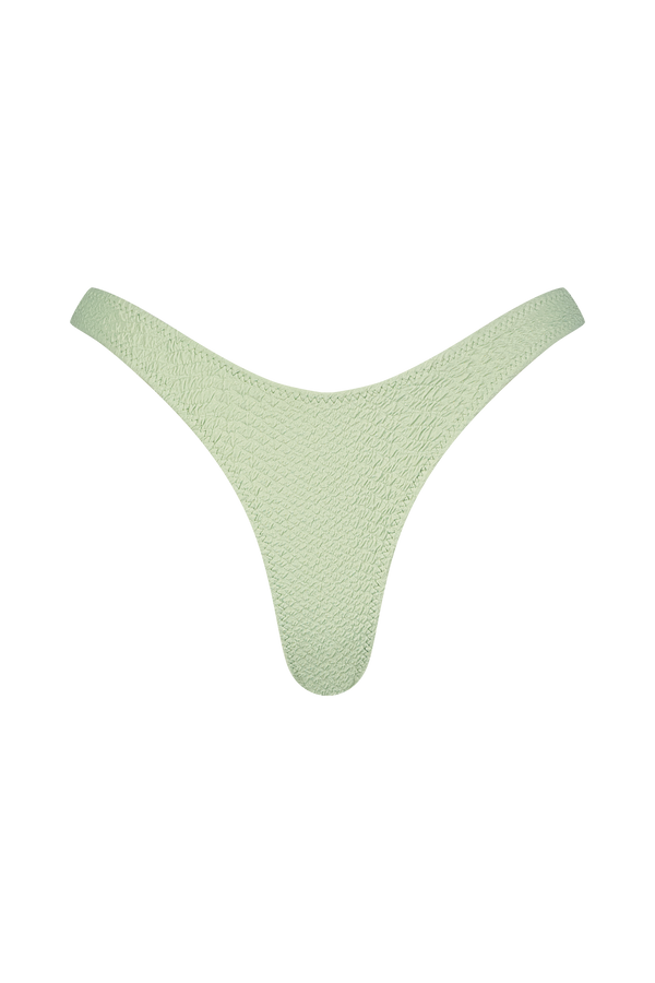 Jade Green Bikini Bottom in Faux Snakeskin Textured Fabric
