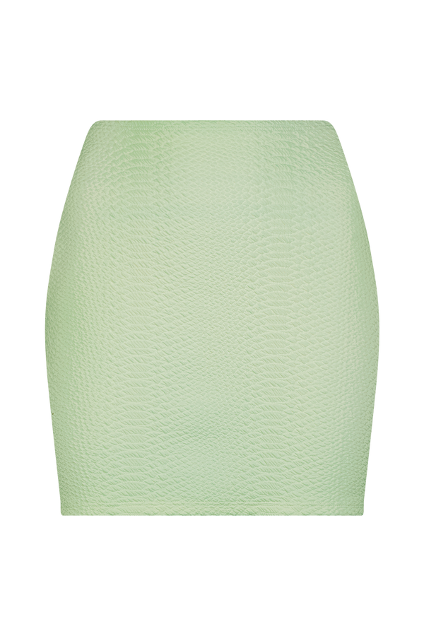 Jade Green Cover-Up Skirt in Faux Snakeskin Textured Fabric