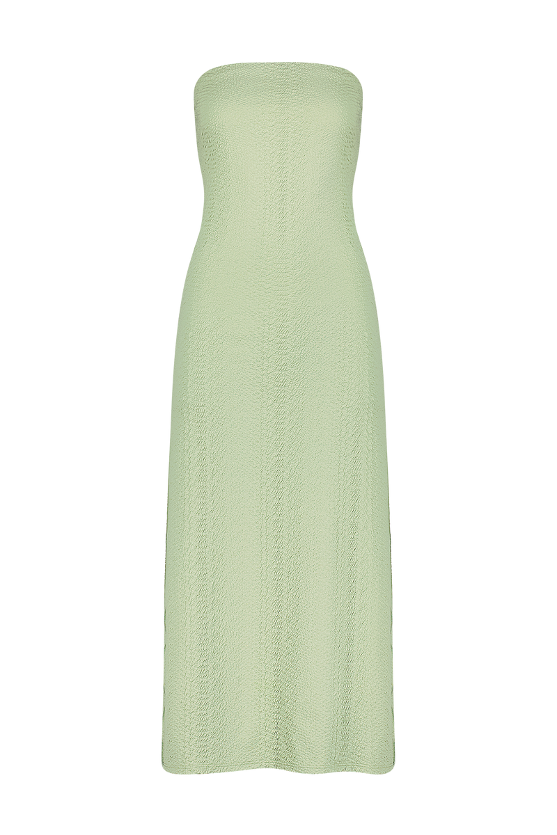 Jade Green Cover-Up Dress in Faux Snakeskin Textured Fabric
