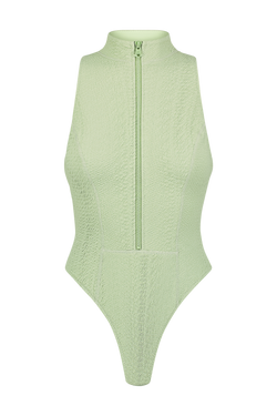 Jade Green Scuba Surfsuit in Faux Snakeskin Textured Fabric
