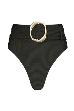 Black Bikini Bottom with Gold Ring