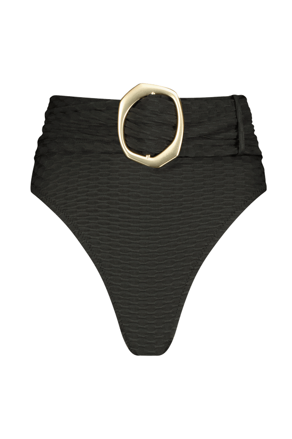 Black Bikini Bottom with Gold Ring