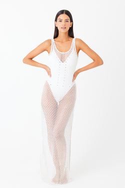 White Lace Dress Swim Cover Up