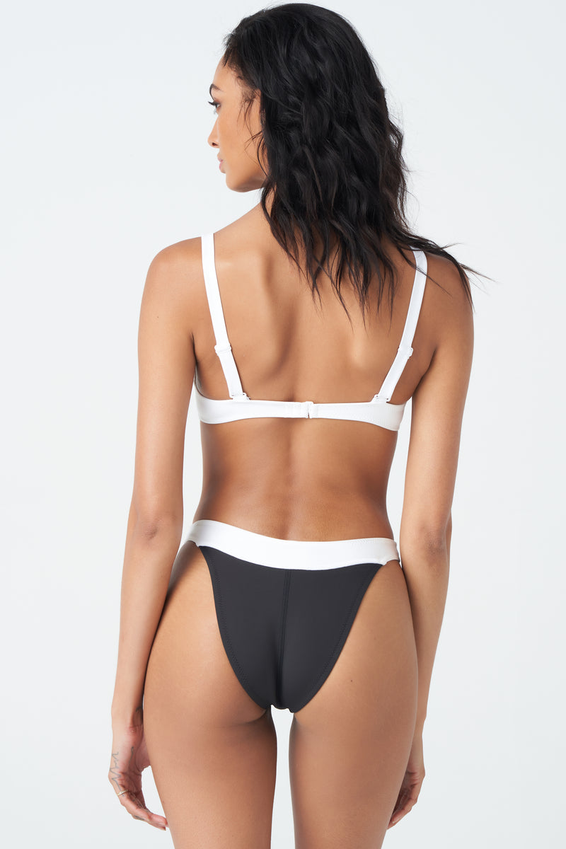 Brett Scuba Bikini Top in Black and White with Brett Bikini Bottom