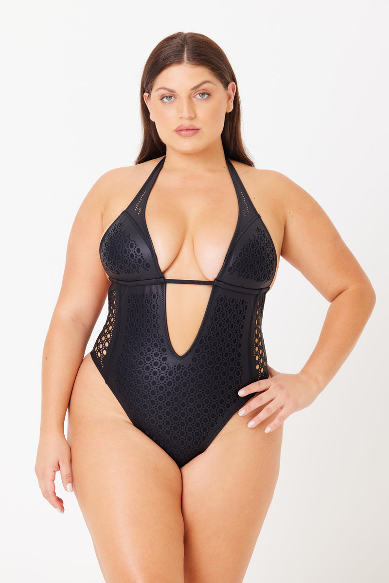 Camilla Faux Leather One Piece Swimsuit