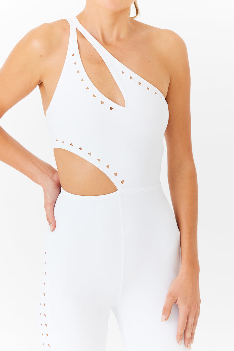 Cassie Sport Jumpsuit in White