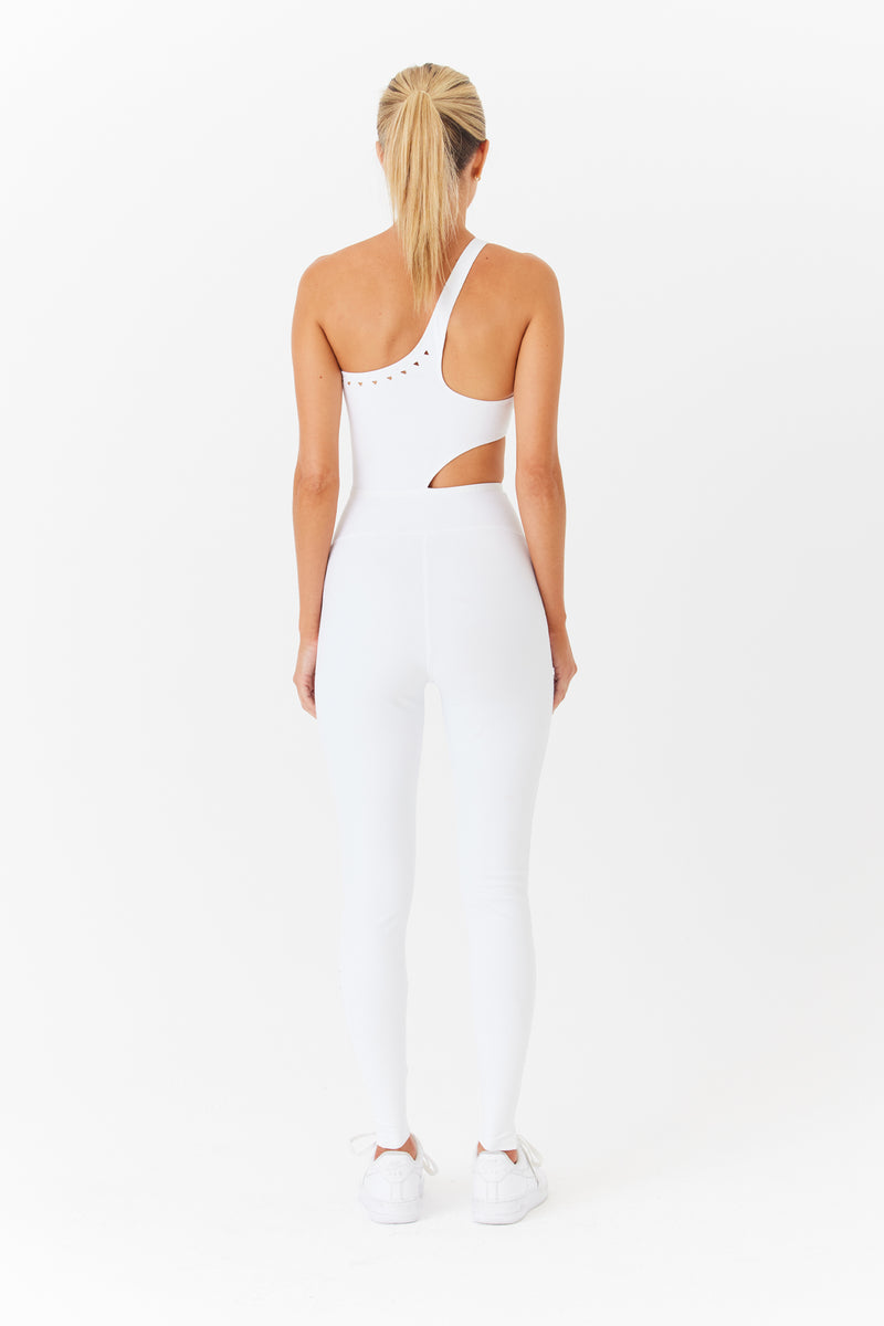 Cassie Sport Jumpsuit in White