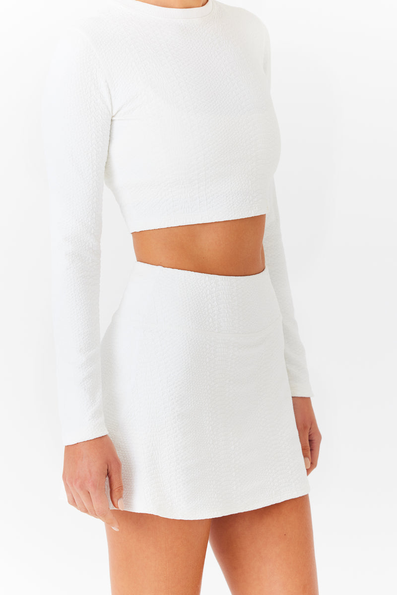 Heidi White Tennis Skirt