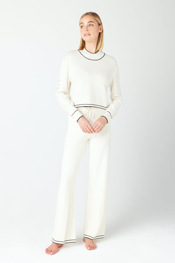 Aubrie White Cashmere Loungewear Pants