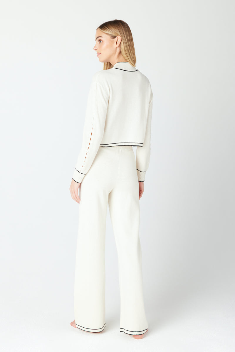 Aubrie White Cashmere Loungewear Pants