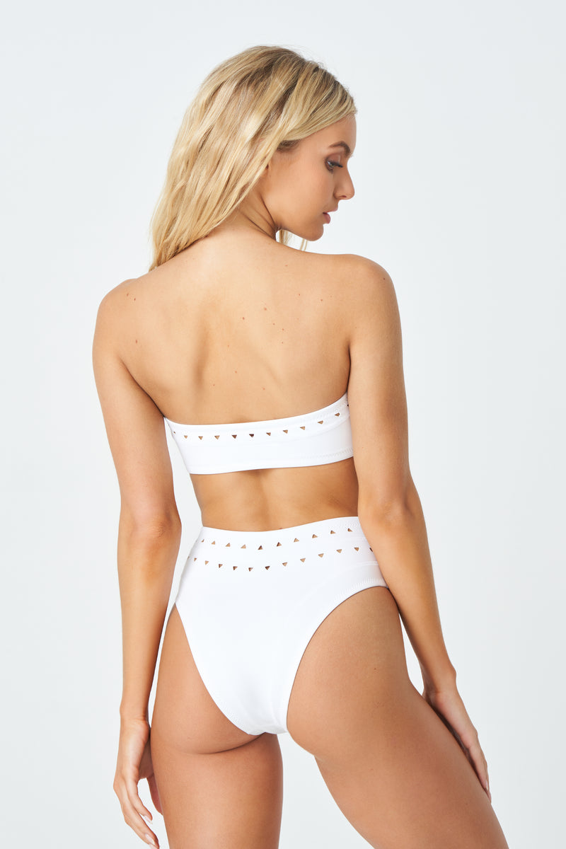 Mckenzie Bikini Bottom in White Scuba