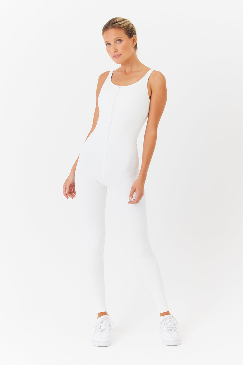 Merit White Sports Jumpsuit