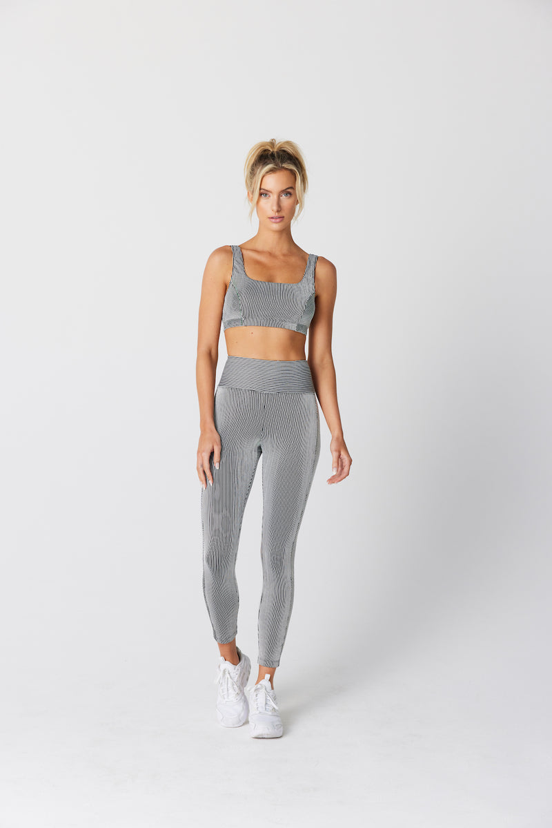Helen Mini Striped Legging in Black and White