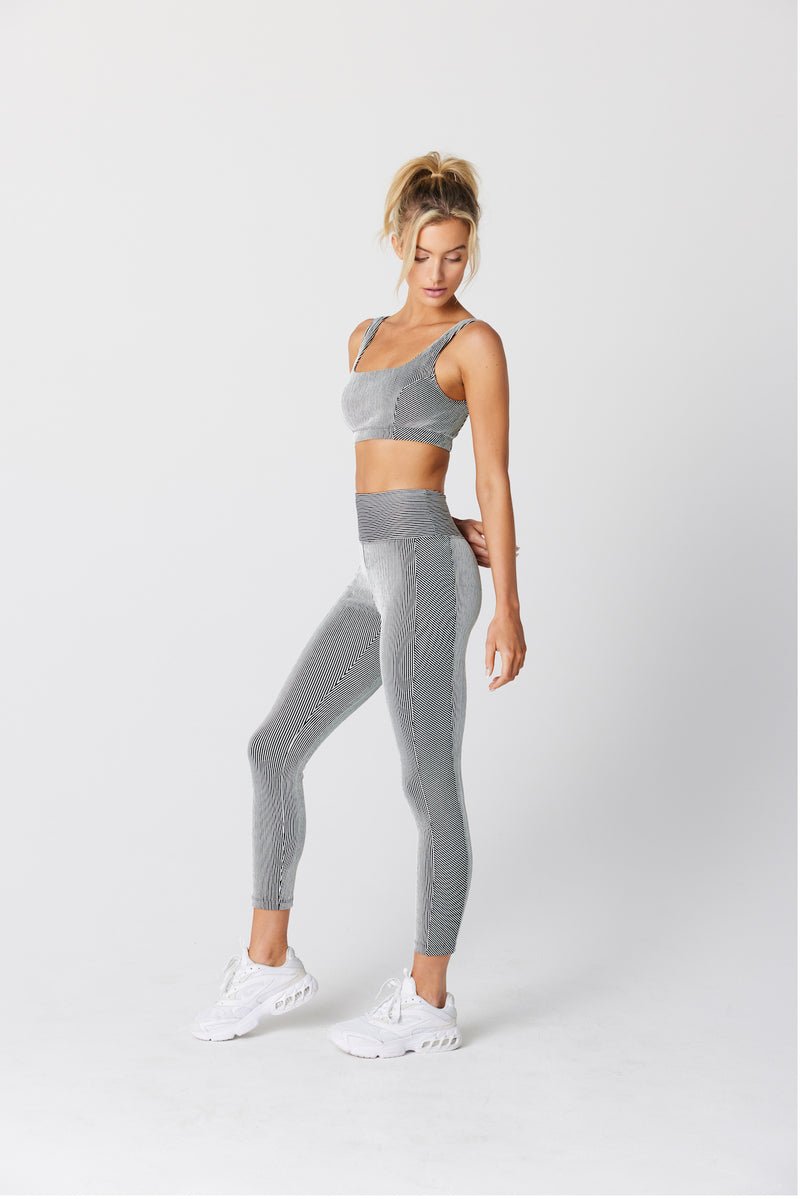 Helen Mini Striped Legging in Black and White
