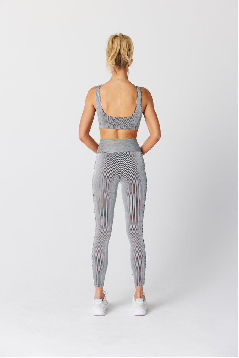 Helen Mini Striped Legging in Black and White